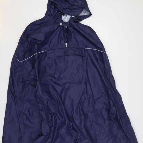 Crivit Mens Blue Rain Coat Poncho Size L Zip