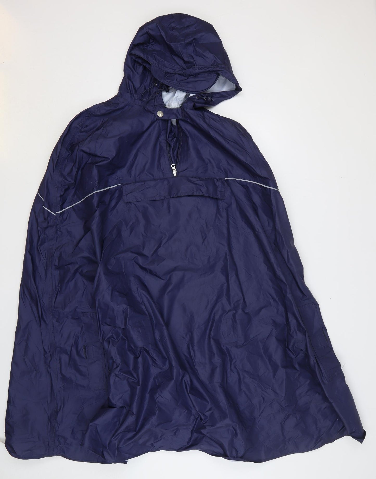 Crivit Mens Blue Rain Coat Poncho Size L Zip