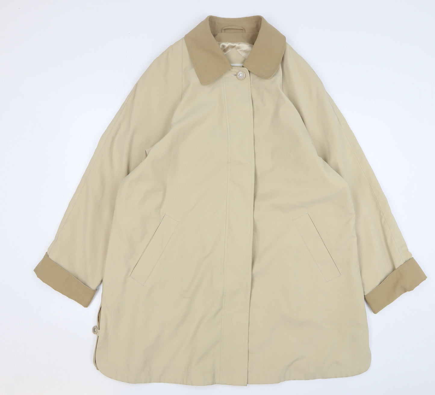 Holmewood Womens Beige Overcoat Coat Size 14 Button