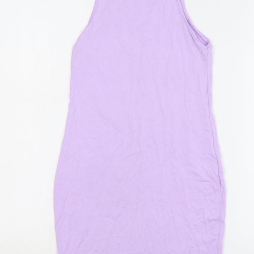 I SAW IT FIRST Womens Pink Viscose Tank Dress Size 6 Round Neck Pullover