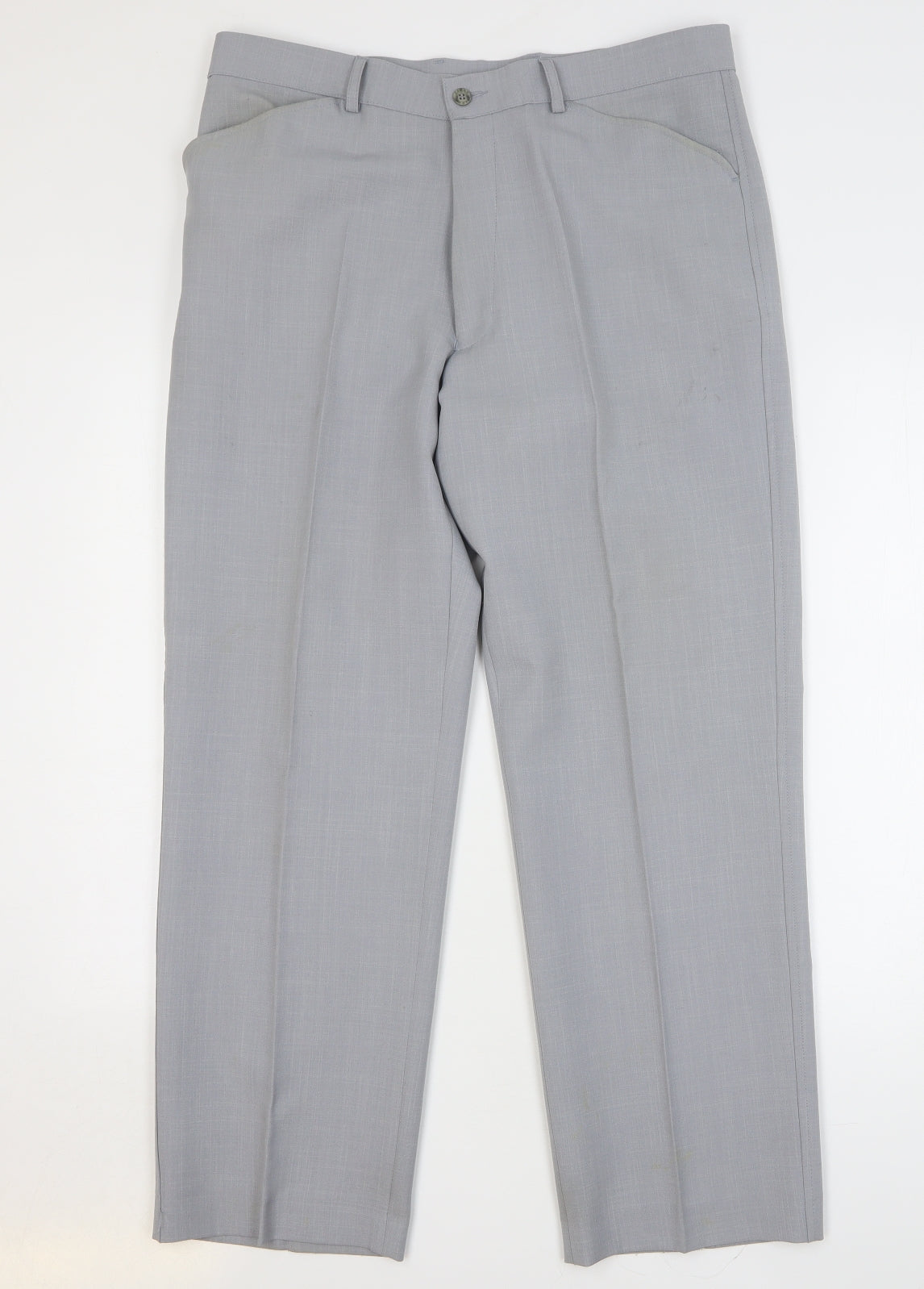 Farah Womens Grey Polyester Trousers Size 36 L31 in Regular Button