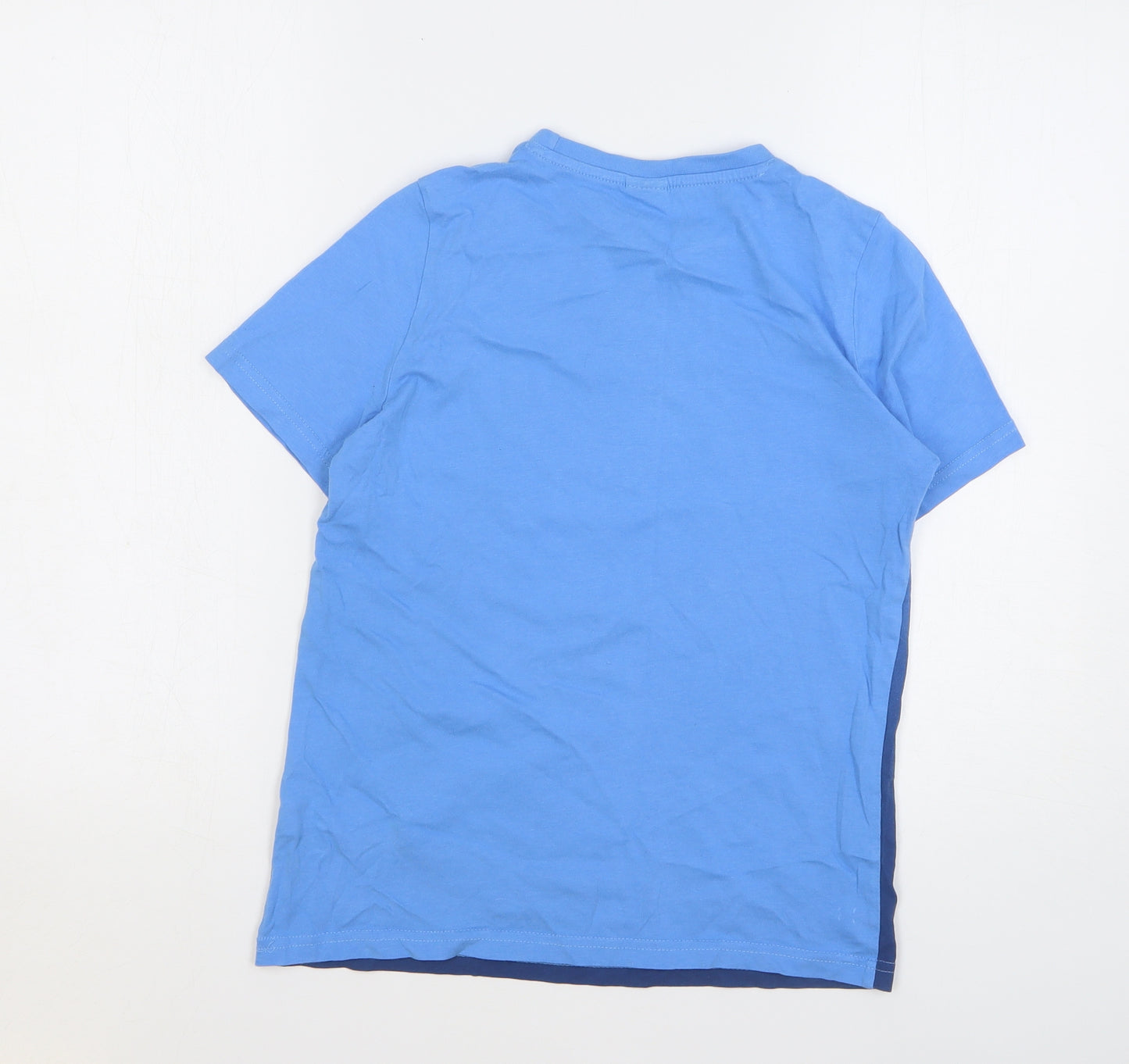 DanTDM Boys Blue Cotton Basic T-Shirt Size 10-11 Years Round Neck Pullover - Ombre