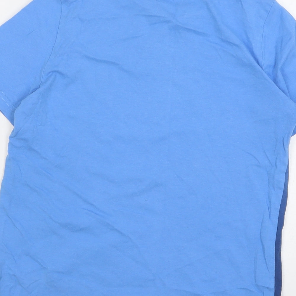 DanTDM Boys Blue Cotton Basic T-Shirt Size 10-11 Years Round Neck Pullover - Ombre