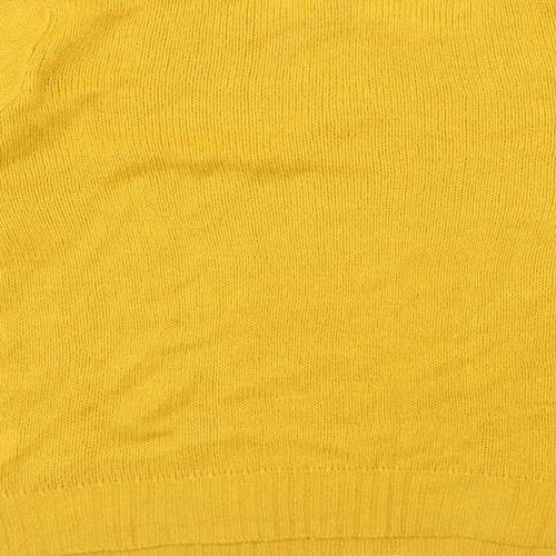 Divided Womens Yellow Round Neck Acrylic Pullover Jumper Size S