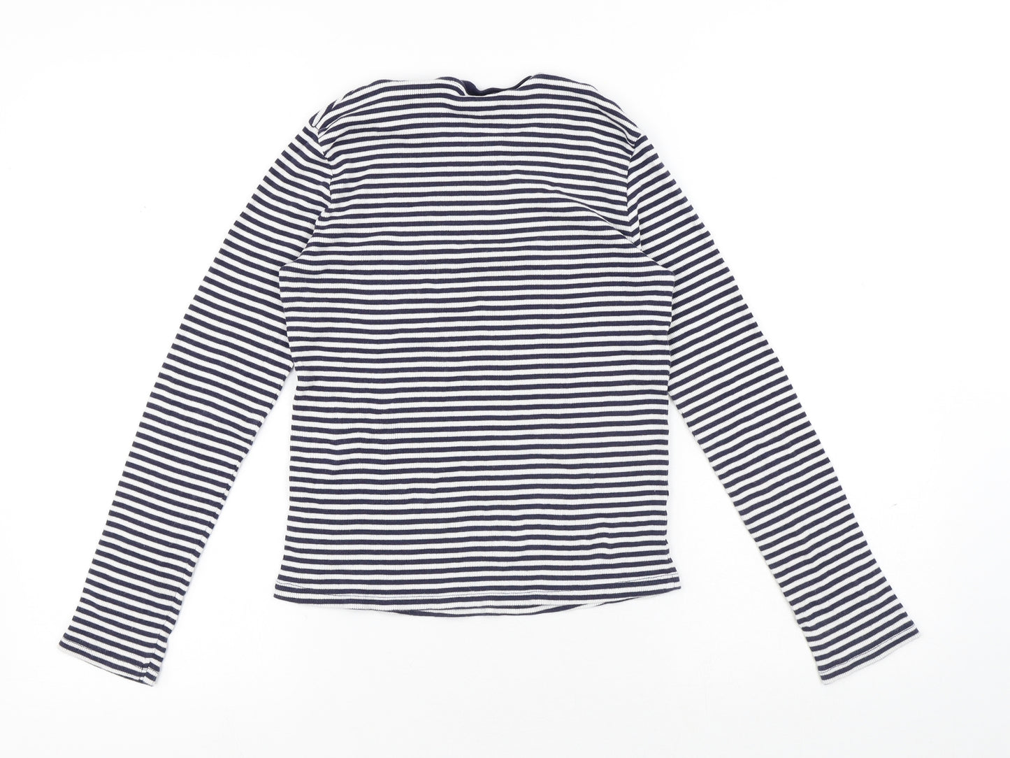 George Girls Multicoloured Striped Cotton Pullover T-Shirt Size 13-14 Years Round Neck