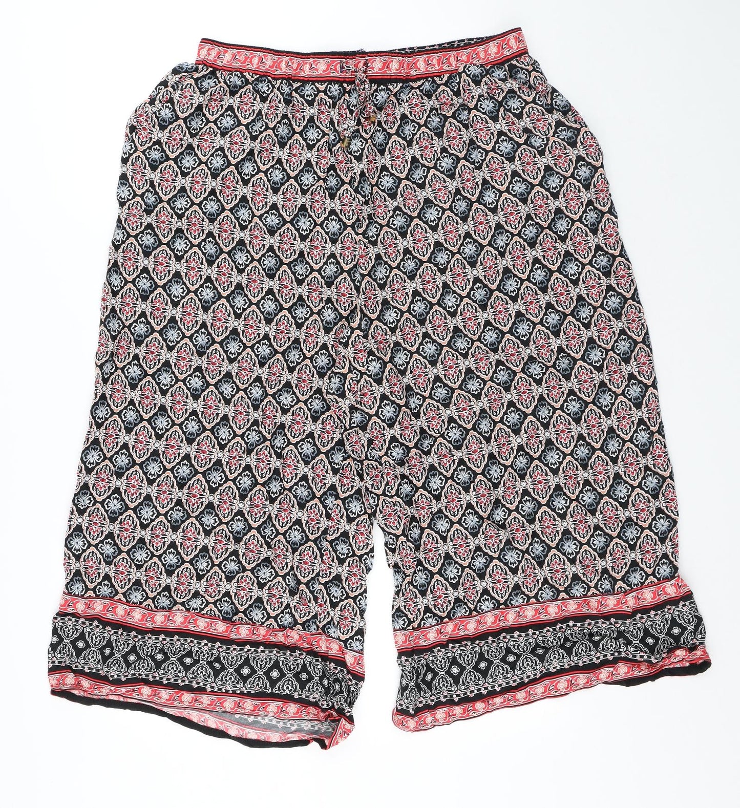 George Womens Multicoloured Geometric Viscose Paperbag Shorts Size 20 L20 in Regular Drawstring