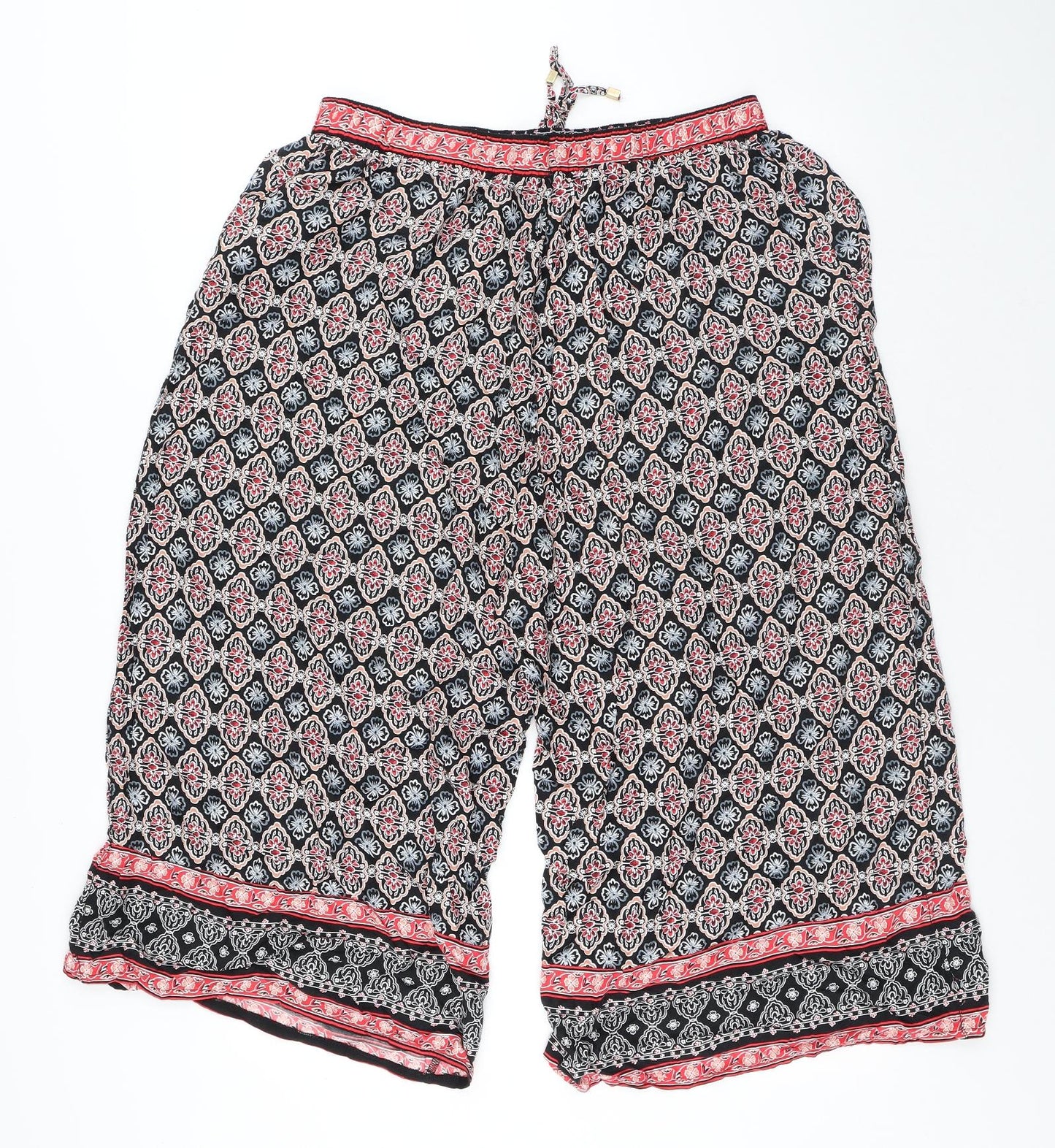 George Womens Multicoloured Geometric Viscose Paperbag Shorts Size 20 L20 in Regular Drawstring