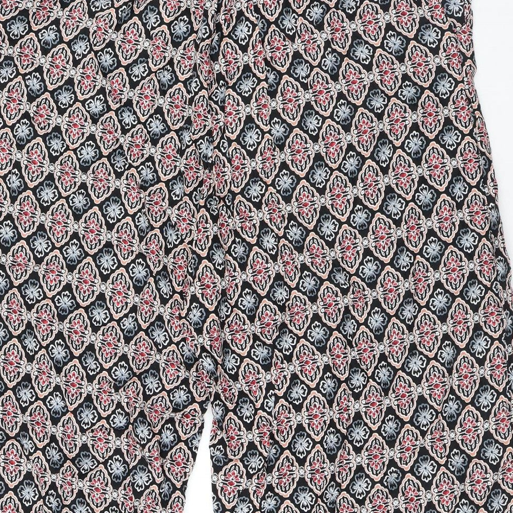 George Womens Multicoloured Geometric Viscose Paperbag Shorts Size 20 L20 in Regular Drawstring