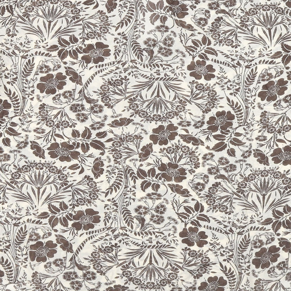 NEXT Womens Brown Floral Cotton Basic T-Shirt Size 14 V-Neck - Flowers