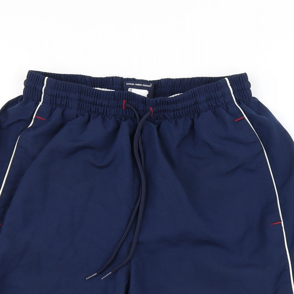 Umbro Mens Blue Polyester Sweat Shorts Size S Regular Drawstring