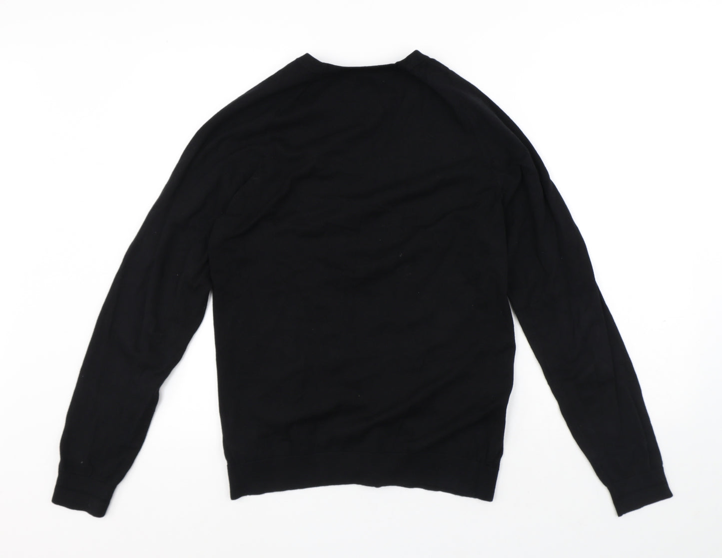 NEXT Mens Black Round Neck Cotton Pullover Jumper Size M
