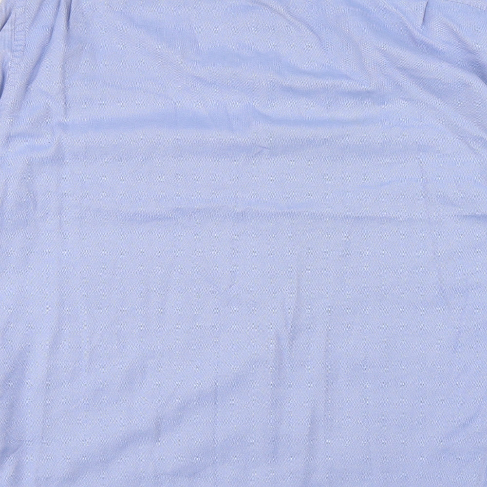 Thomas Pink Mens Blue Cotton Dress Shirt Size M Collared Button