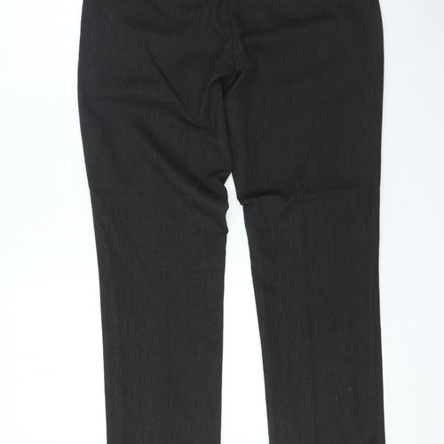 The Saville Row Mens Grey Polyester Trousers Size 34 in L27 in Regular Zip