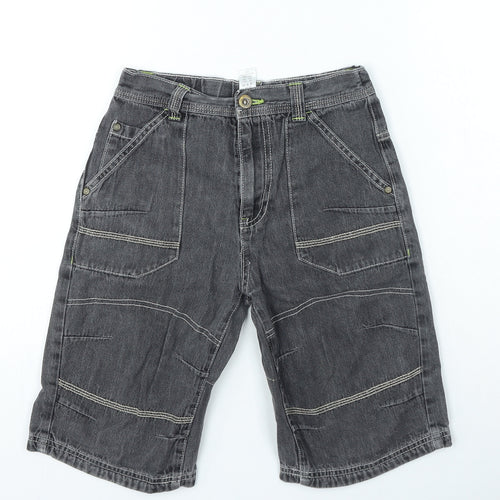 George Boys Grey Cotton Cropped Jeans Size 8-9 Years Regular Zip