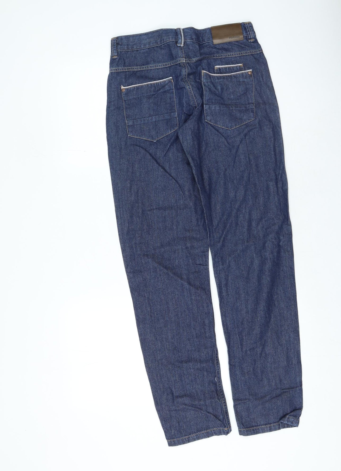 George Boys Blue Cotton Straight Jeans Size 13-14 Years Regular Zip