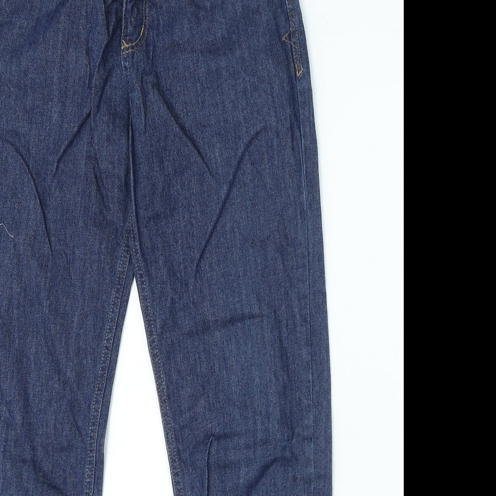 George Boys Blue Cotton Straight Jeans Size 13-14 Years Regular Zip