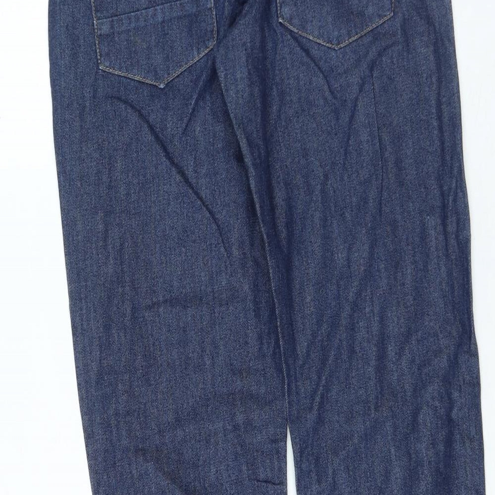 George Boys Blue Cotton Straight Jeans Size 13-14 Years Regular Zip