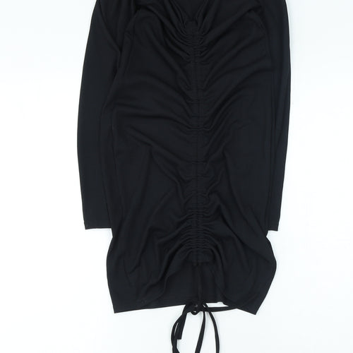 PRETTYLITTLETHING Womens Black Polyester Bodycon Size 12 Sweetheart Pullover