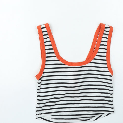 Primark Womens Multicoloured Striped Polyester Basic Tank Size S Round Neck