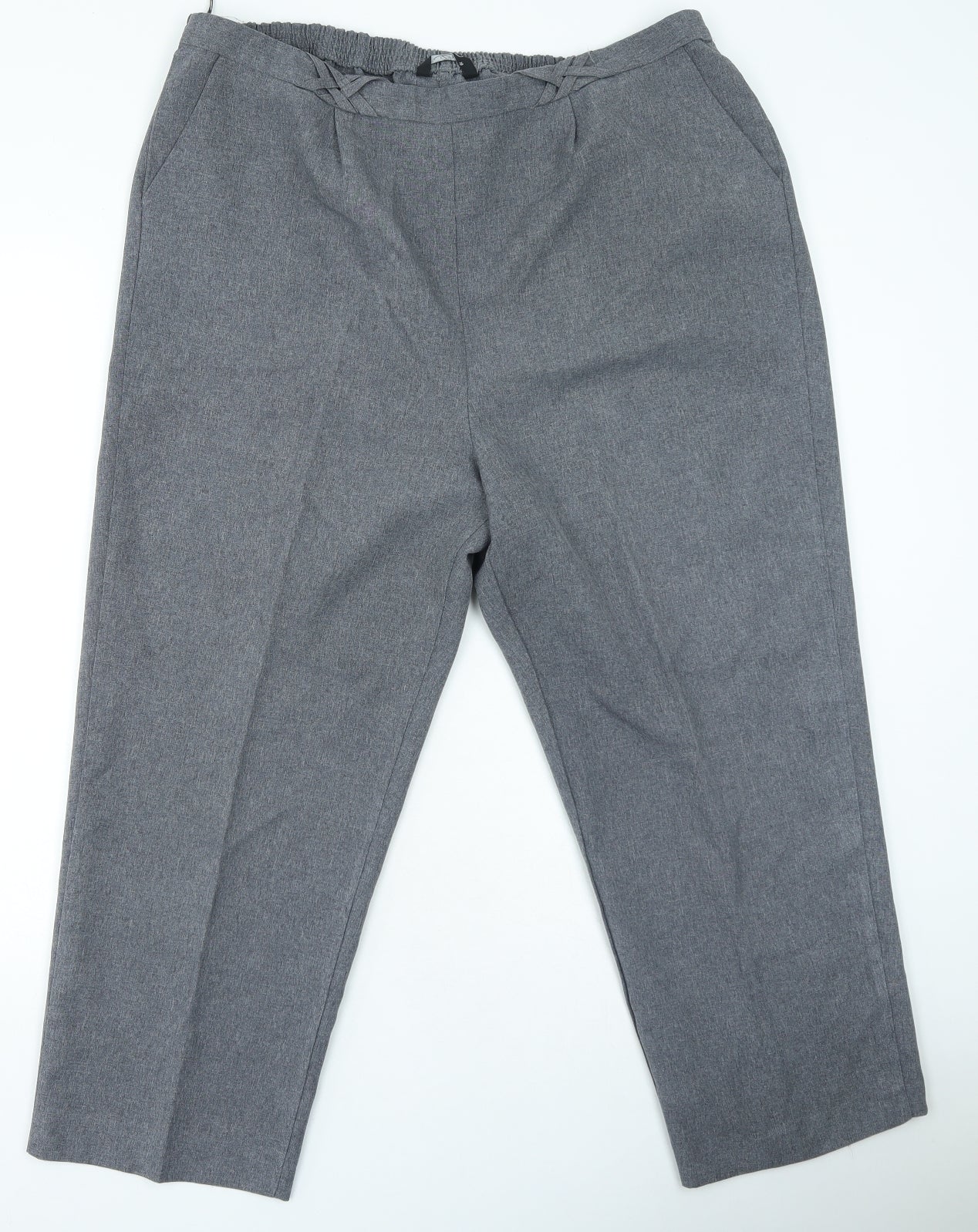 Bonmarché Womens Grey Polyester Trousers Size 18 L27 in Regular