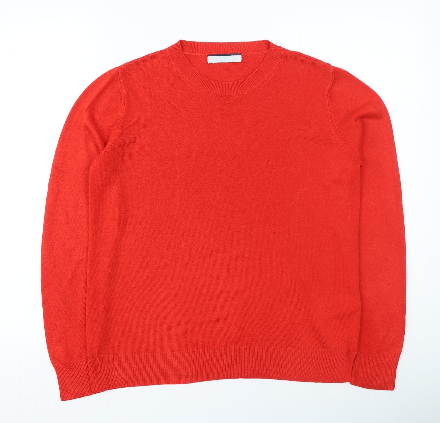 Marks and Spencer Womens Red Round Neck Acrylic Pullover Jumper Size 14