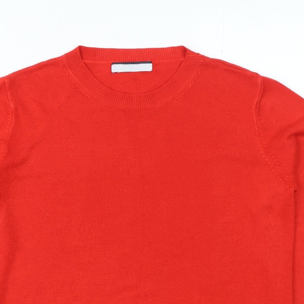 Marks and Spencer Womens Red Round Neck Acrylic Pullover Jumper Size 14