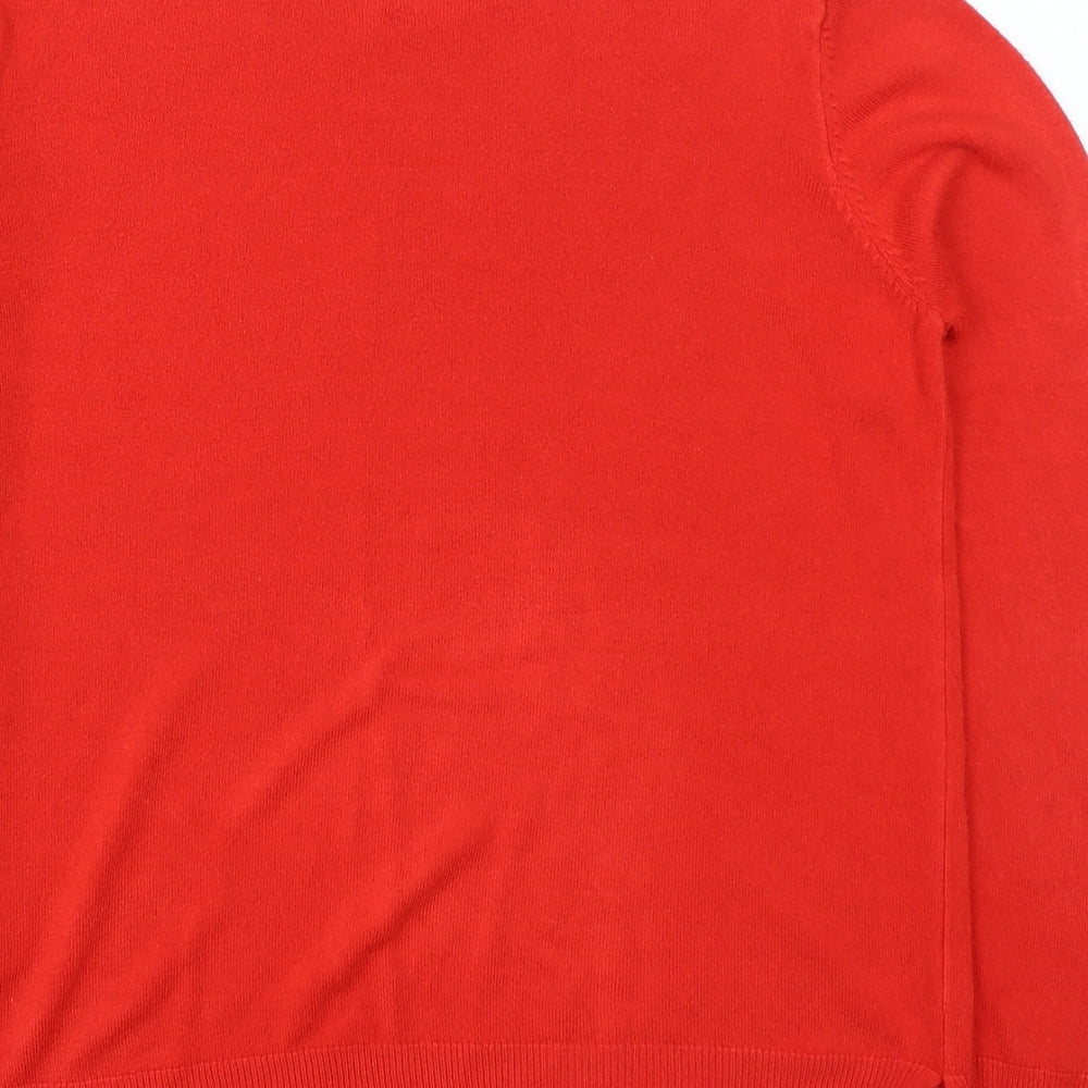 Marks and Spencer Womens Red Round Neck Acrylic Pullover Jumper Size 14