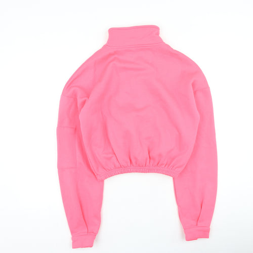 PRETTYLITTLETHING Womens Pink Polyester Pullover Sweatshirt Size S Zip