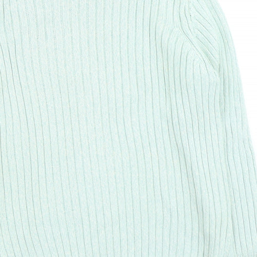 Marks and Spencer Womens Green Round Neck Polyester Pullover Jumper Size 14