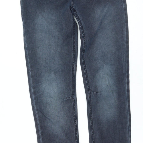 Dunnes Stores Womens Grey Cotton Skinny Jeans Size 28 in L27 in Regular Zip