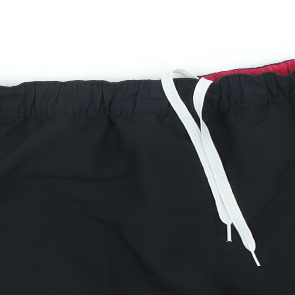 adidas Womens Black Polyester Sweat Shorts Size 12 L5 in Regular Drawstring