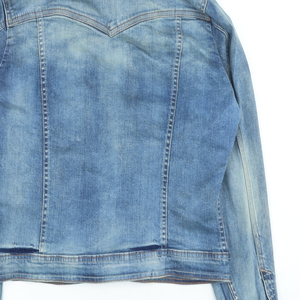 Papaya Womens Blue Jacket Size 14 Button