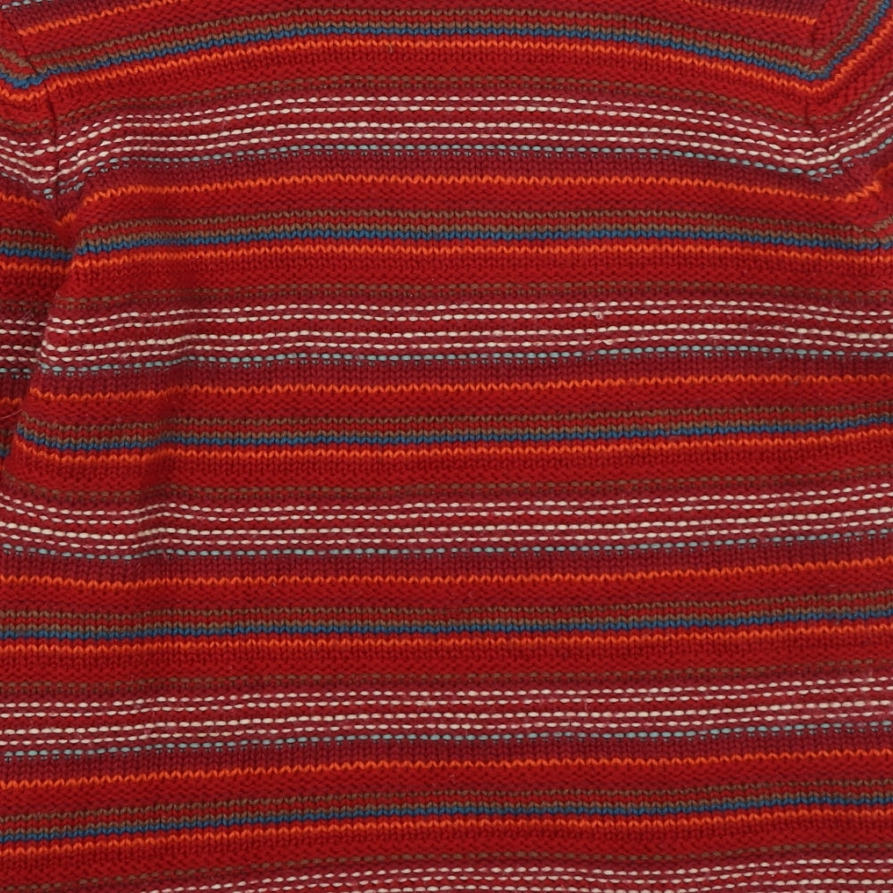 HIJKLM UVWXYZ Womens Multicoloured High Neck Striped Acrylic Pullover Jumper Size L