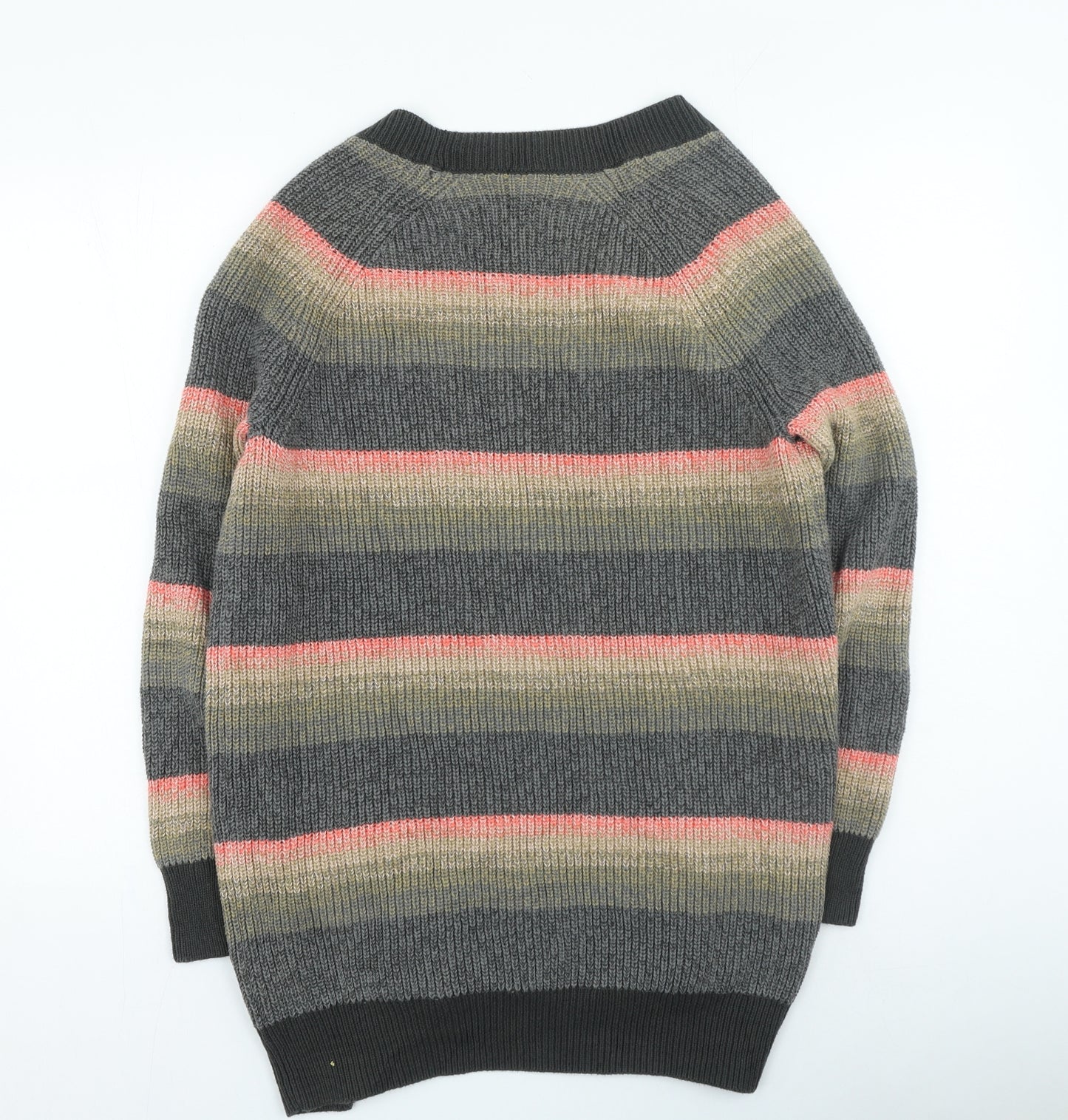Gap Womens Multicoloured V-Neck Striped Cotton Cardigan Jumper Size S