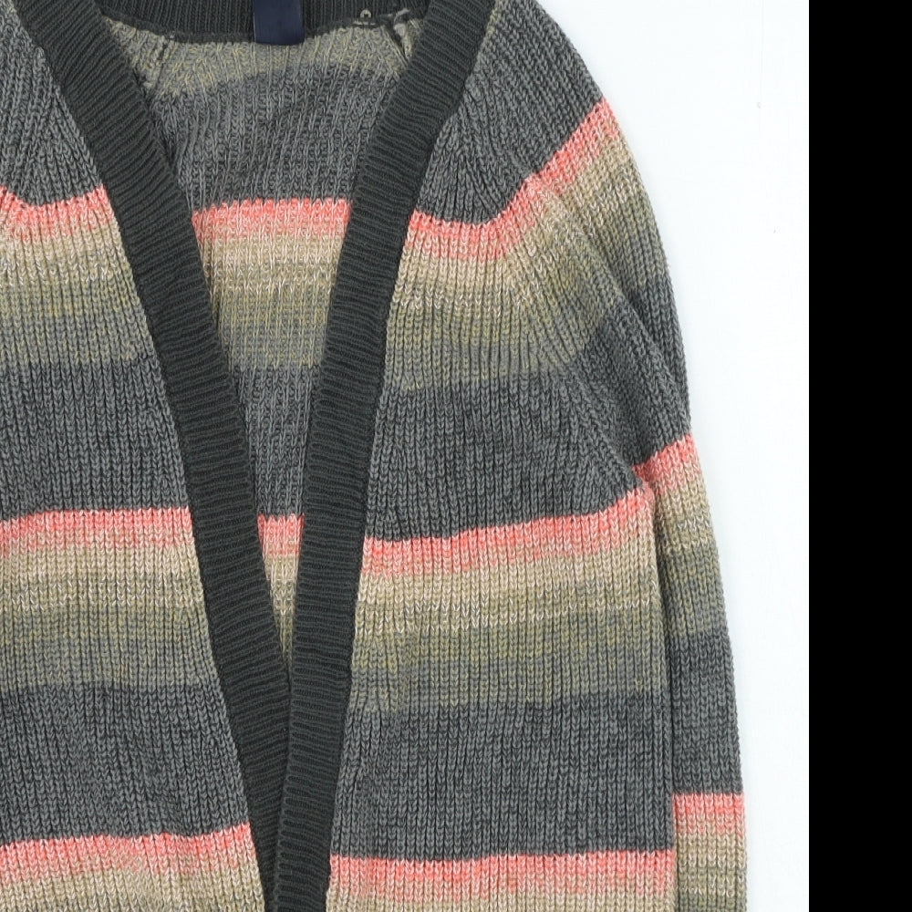 Gap Womens Multicoloured V-Neck Striped Cotton Cardigan Jumper Size S