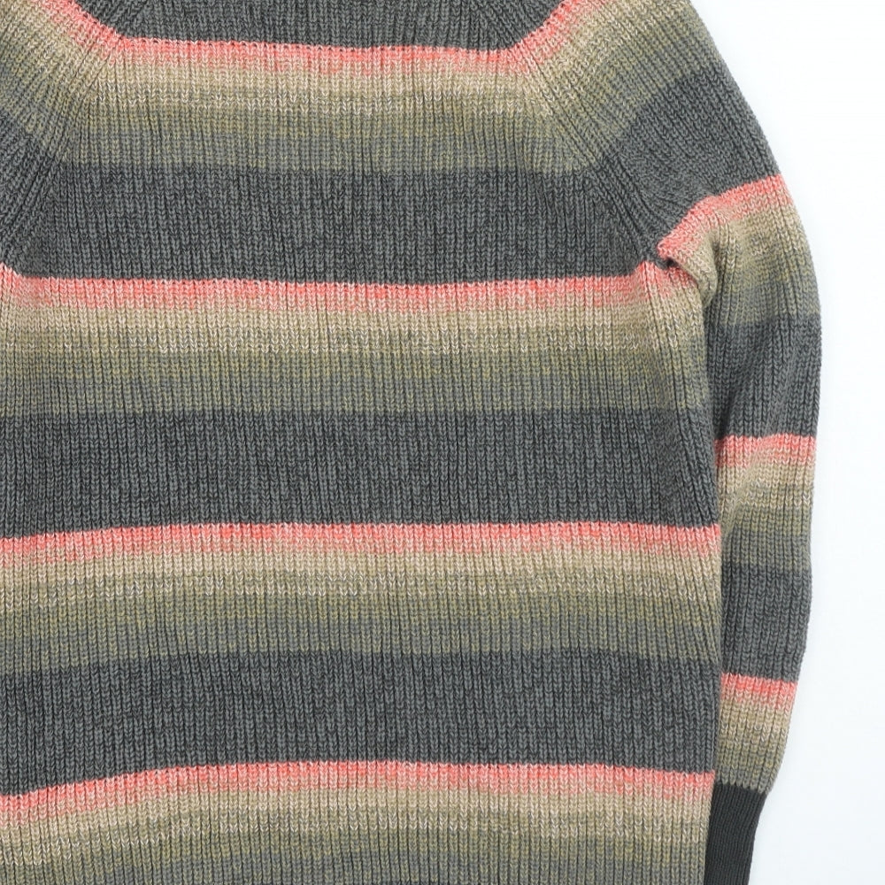 Gap Womens Multicoloured V-Neck Striped Cotton Cardigan Jumper Size S