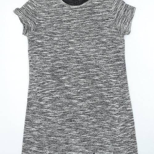 Miss Selfridge Womens Grey Polyester Jumper Dress Size 10 Round Neck Pullover