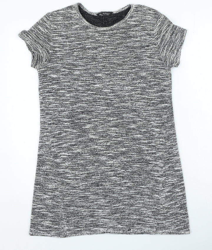 Miss Selfridge Womens Grey Polyester Jumper Dress Size 10 Round Neck Pullover