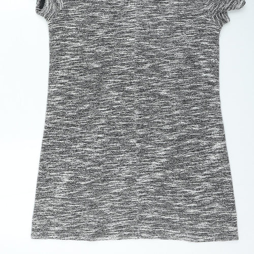 Miss Selfridge Womens Grey Polyester Jumper Dress Size 10 Round Neck Pullover