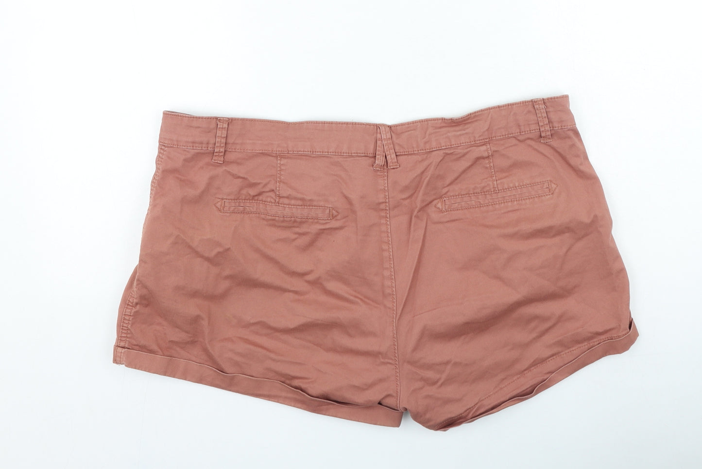 Peacocks Womens Pink Cotton Hot Pants Shorts Size 16 L5 in Regular Zip