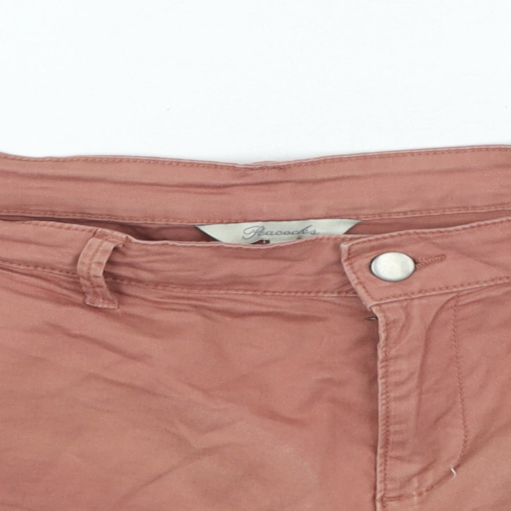 Peacocks Womens Pink Cotton Hot Pants Shorts Size 16 L5 in Regular Zip