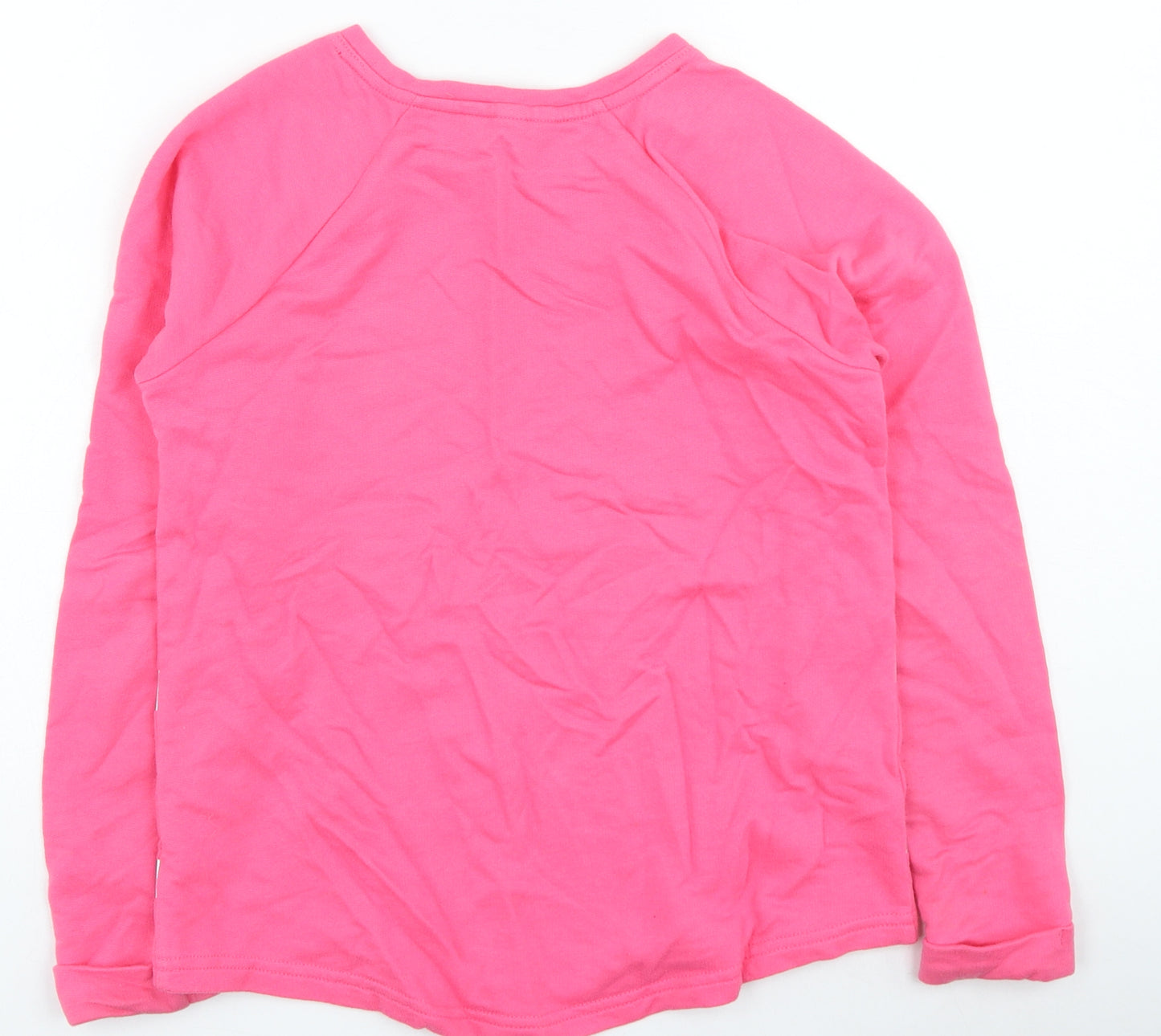 Lands' End Girls Pink Spotted Cotton Pullover Sweatshirt Size 10-11 Years Pullover