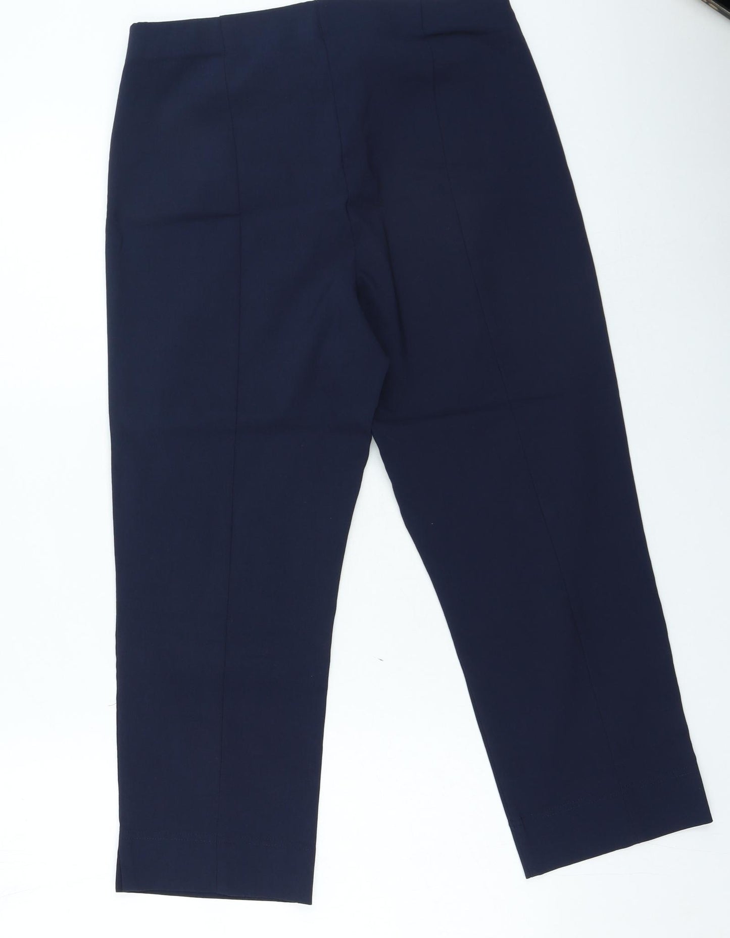 Dunnes Stores Womens Blue Viscose Trousers Size M L21 in Regular