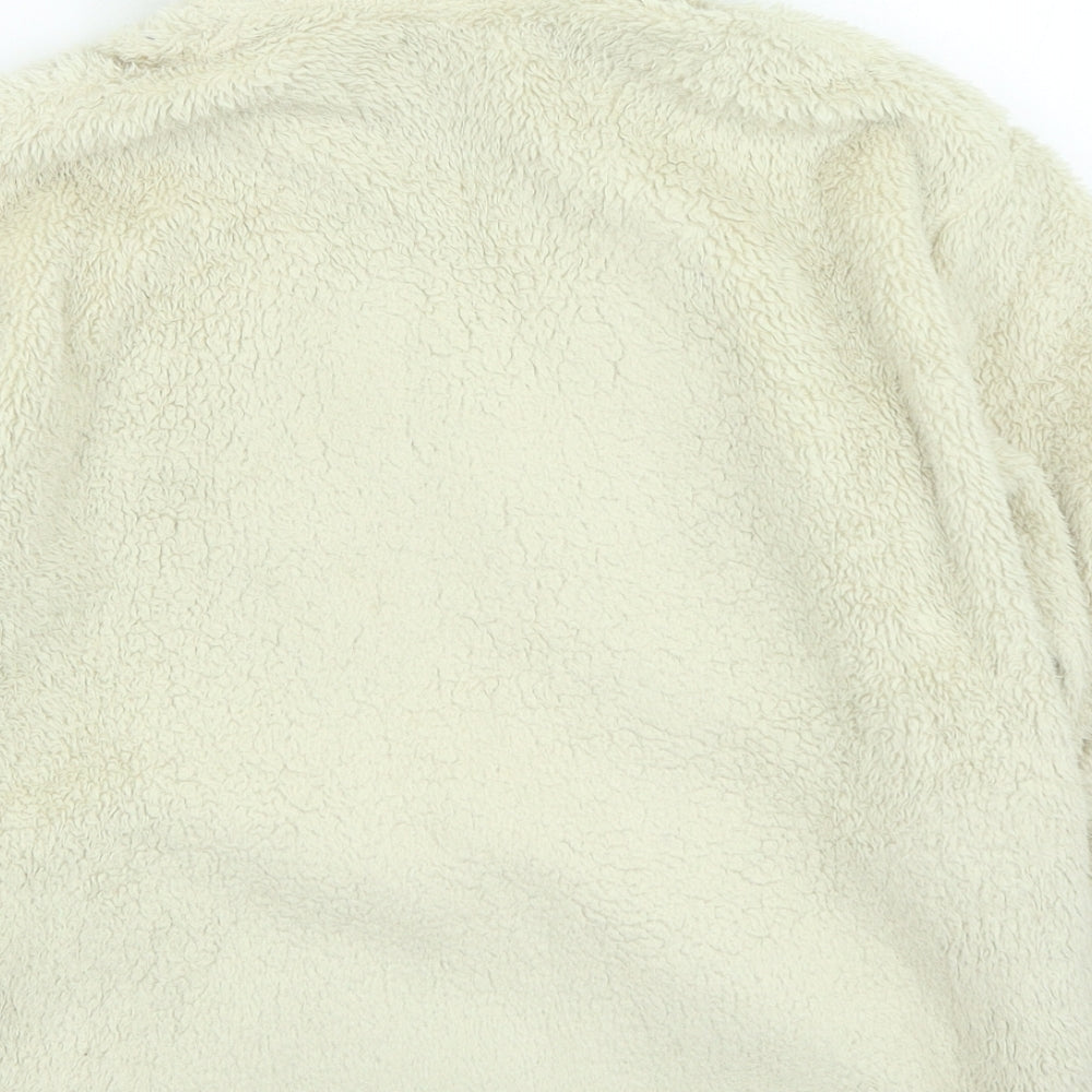 Preworn Womens Beige High Neck Polyester Full Zip Jumper Size S