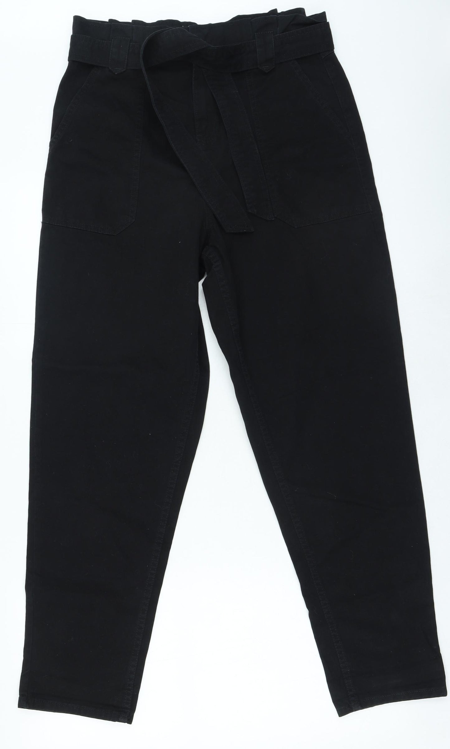 New Look Womens Black Cotton Straight Jeans Size 12 L25 in Regular Zip