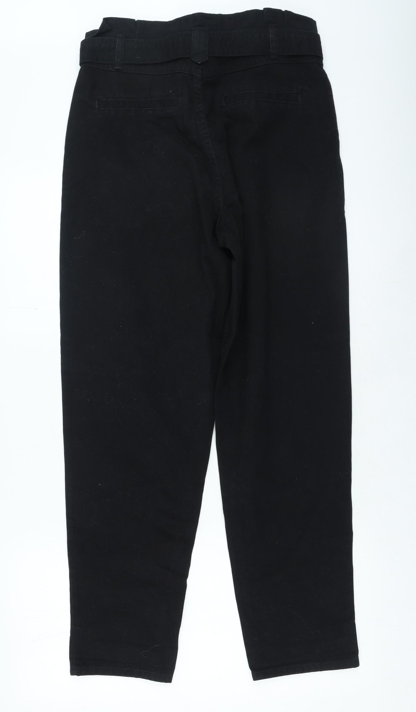 New Look Womens Black Cotton Straight Jeans Size 12 L25 in Regular Zip