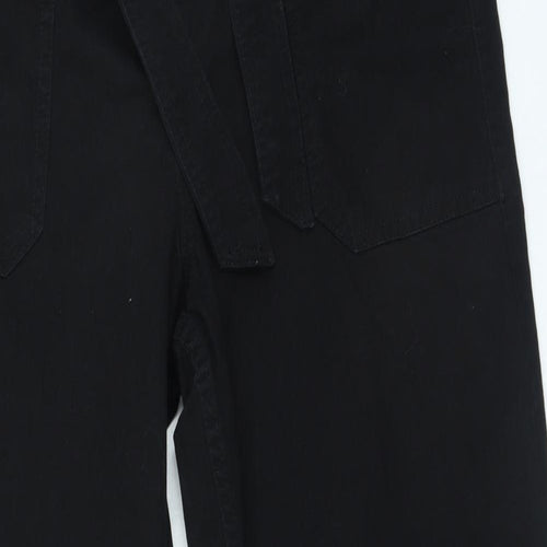 New Look Womens Black Cotton Straight Jeans Size 12 L25 in Regular Zip
