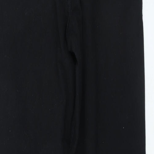 New Look Womens Black Cotton Straight Jeans Size 12 L25 in Regular Zip
