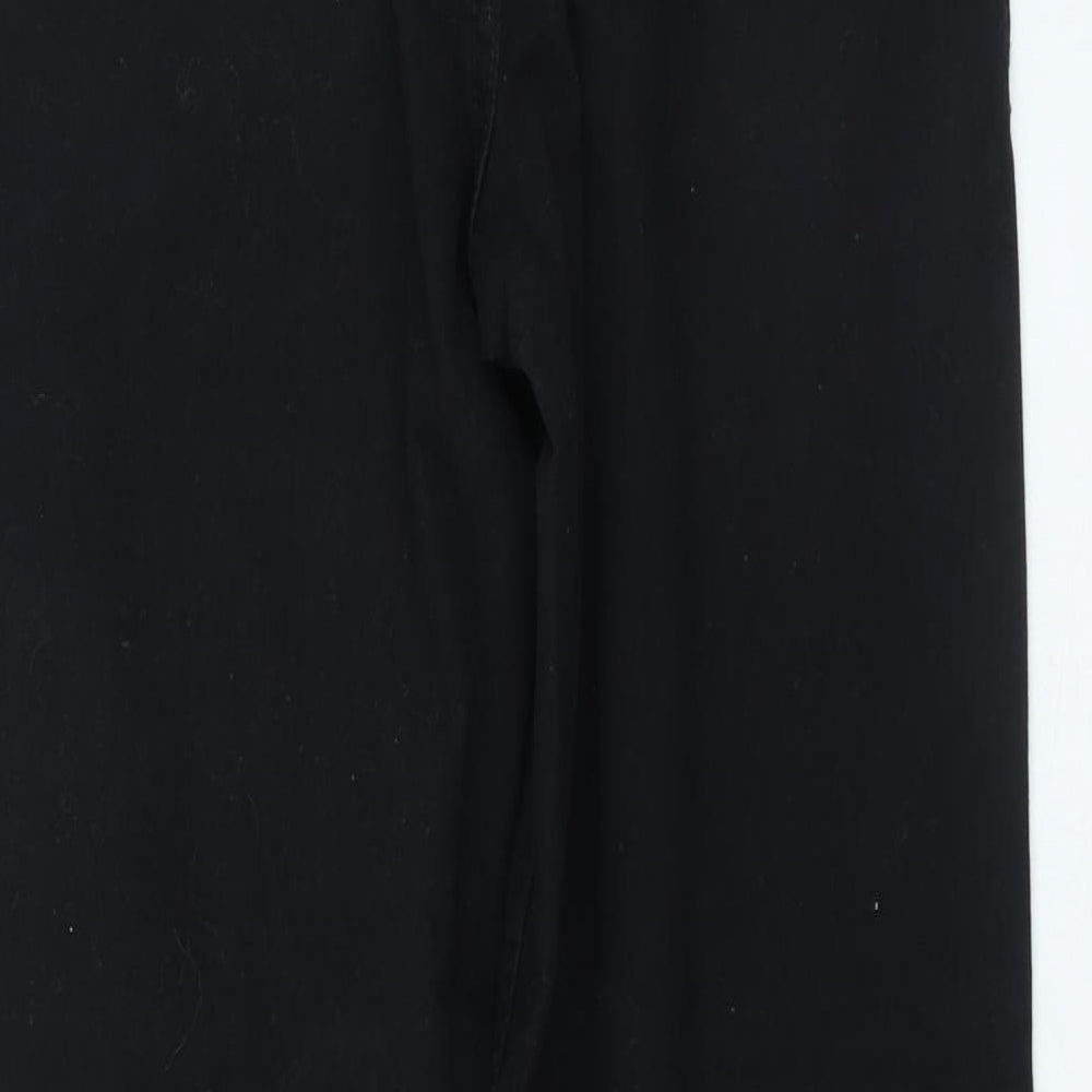 New Look Womens Black Cotton Straight Jeans Size 12 L25 in Regular Zip