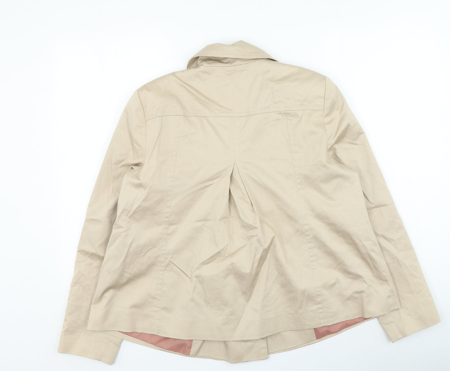 M&Co Womens Beige Pea Coat Coat Size 14 Button